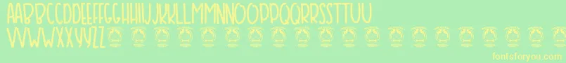 Bansky Font – Yellow Fonts on Green Background