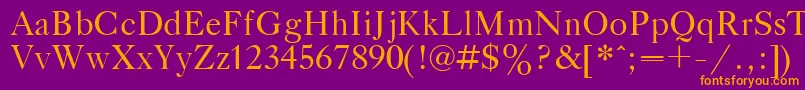 Title Font – Orange Fonts on Purple Background