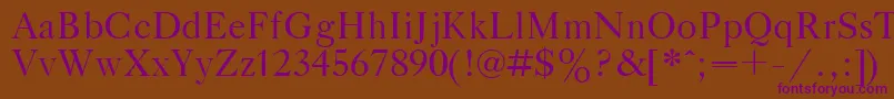 Title Font – Purple Fonts on Brown Background