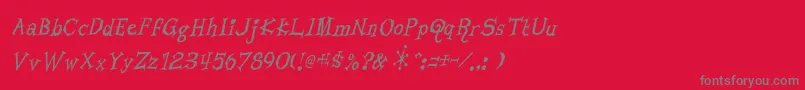 フォントLivingby – 赤い背景に灰色の文字