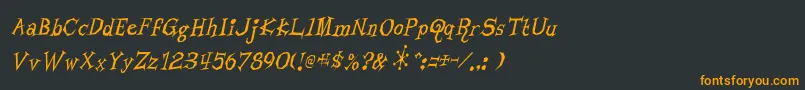 フォントLivingby – 黒い背景にオレンジの文字