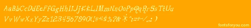 More about Livingby Font Livingby Font – Yellow Fonts on Orange Background