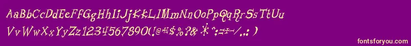 Weitere Informationen zur Livingby-Schriftart Livingby-Schriftart – Gelbe Schriften auf violettem Hintergrund