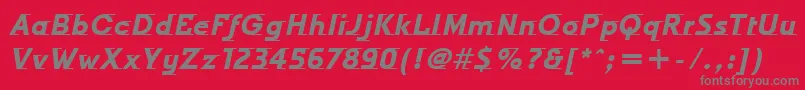 OdysseeItcTtBolditalic Font – Gray Fonts on Red Background