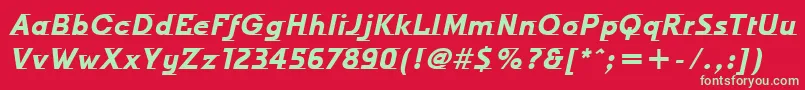 OdysseeItcTtBolditalic Font – Green Fonts on Red Background