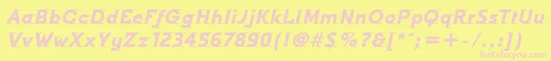 OdysseeItcTtBolditalic-fontti – vaaleanpunaiset fontit keltaisella taustalla