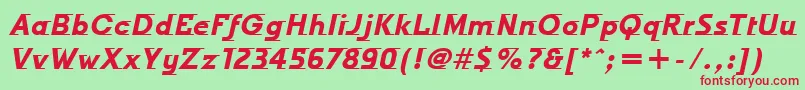 OdysseeItcTtBolditalic Font – Red Fonts on Green Background