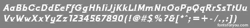 フォントOdysseeItcTtBolditalic – 灰色の背景に白い文字