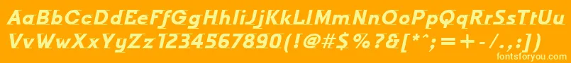 OdysseeItcTtBolditalic Font – Yellow Fonts on Orange Background