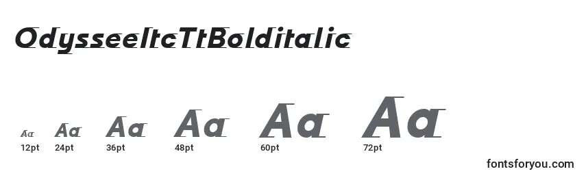 OdysseeItcTtBolditalic Font Sizes