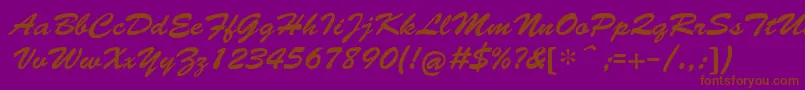 CyrillicbrushMedium Font – Brown Fonts on Purple Background