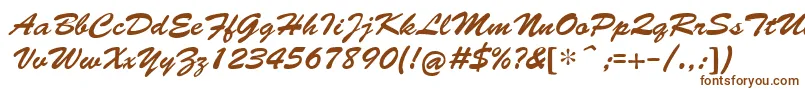 CyrillicbrushMedium Font – Brown Fonts on White Background