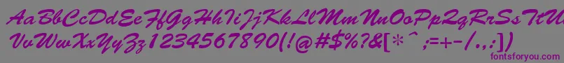 Czcionka CyrillicbrushMedium – fioletowe czcionki na szarym tle