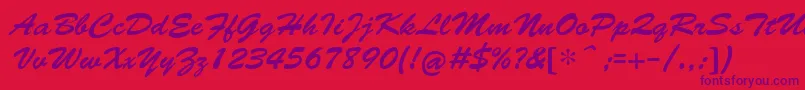 CyrillicbrushMedium Font – Purple Fonts on Red Background