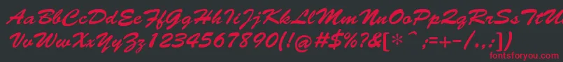 CyrillicbrushMedium-Schriftart – Rote Schriften auf schwarzem Hintergrund