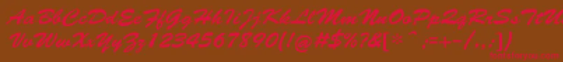 CyrillicbrushMedium-fontti – punaiset fontit ruskealla taustalla
