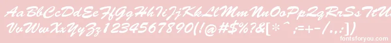 CyrillicbrushMedium Font – White Fonts on Pink Background
