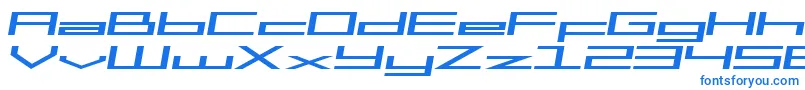 フォントSfSquareHeadExtItalic – 白い背景に青い文字