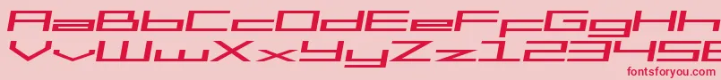 SfSquareHeadExtItalic Font – Red Fonts on Pink Background