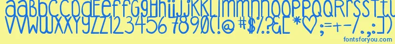 DjbCoffeeShoppeEspresso Font – Blue Fonts on Yellow Background