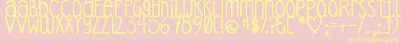 DjbCoffeeShoppeEspresso Font – Yellow Fonts on Pink Background