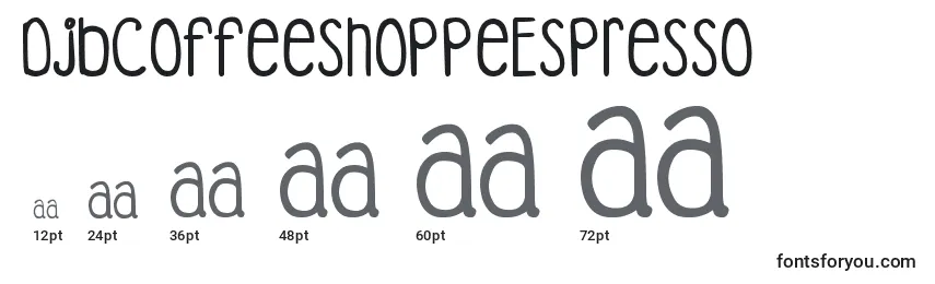 DjbCoffeeShoppeEspresso Font Sizes