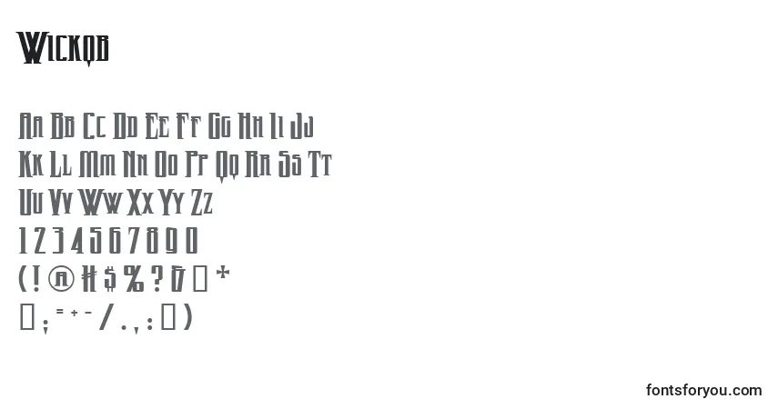 Czcionka Wickqb – alfabet, cyfry, specjalne znaki