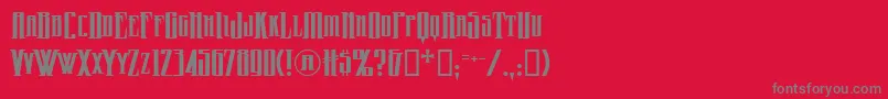 Wickqb Font – Gray Fonts on Red Background