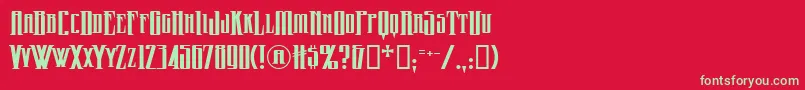 Шрифт Wickqb – зелёные шрифты на красном фоне