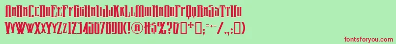 Wickqb Font – Red Fonts on Green Background