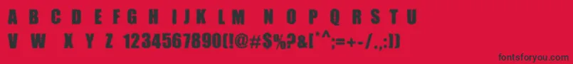 MpfDotimpact Font – Black Fonts on Red Background