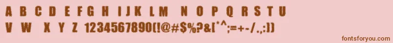 MpfDotimpact Font – Brown Fonts on Pink Background