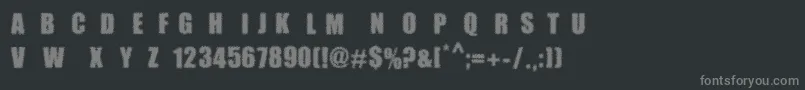 MpfDotimpact Font – Gray Fonts on Black Background