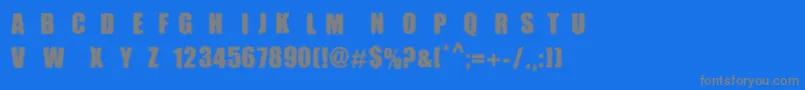 MpfDotimpact Font – Gray Fonts on Blue Background