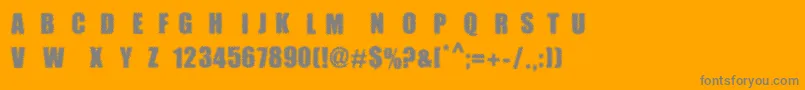 MpfDotimpact Font – Gray Fonts on Orange Background