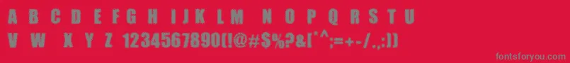 MpfDotimpact Font – Gray Fonts on Red Background