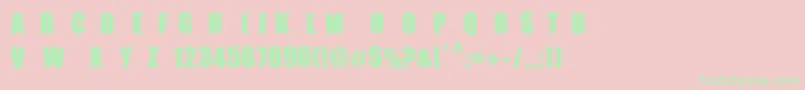 MpfDotimpact Font – Green Fonts on Pink Background