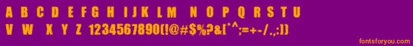 MpfDotimpact Font – Orange Fonts on Purple Background