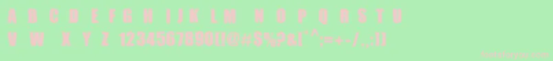 MpfDotimpact-fontti – vaaleanpunaiset fontit vihreällä taustalla