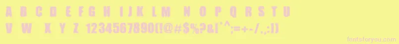 MpfDotimpact Font – Pink Fonts on Yellow Background
