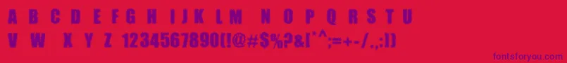 MpfDotimpact Font – Purple Fonts on Red Background