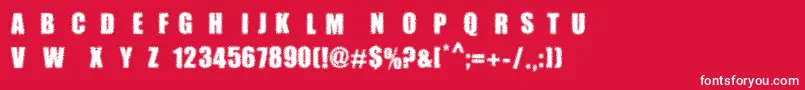 MpfDotimpact Font – White Fonts on Red Background