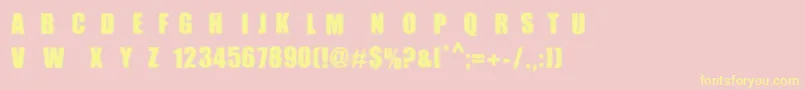 MpfDotimpact Font – Yellow Fonts on Pink Background