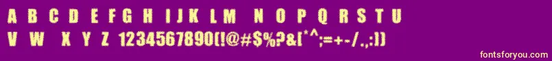 MpfDotimpact Font – Yellow Fonts on Purple Background