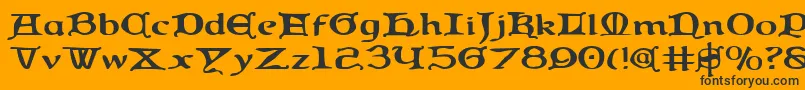 QueenCountryExpanded Font – Black Fonts on Orange Background