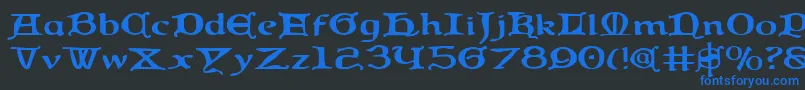 QueenCountryExpanded Font – Blue Fonts on Black Background