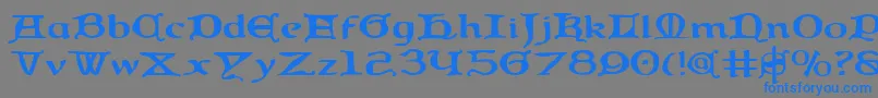 QueenCountryExpanded Font – Blue Fonts on Gray Background