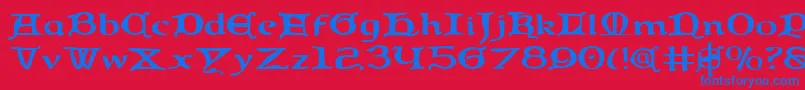 QueenCountryExpanded Font – Blue Fonts on Red Background