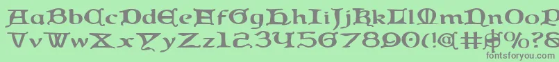 QueenCountryExpanded Font – Gray Fonts on Green Background