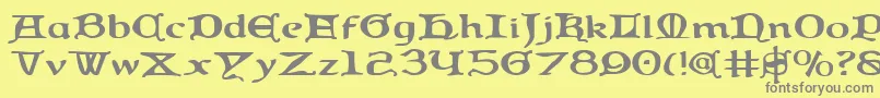 フォントQueenCountryExpanded – 黄色の背景に灰色の文字